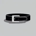 black belt with large silver buckle image